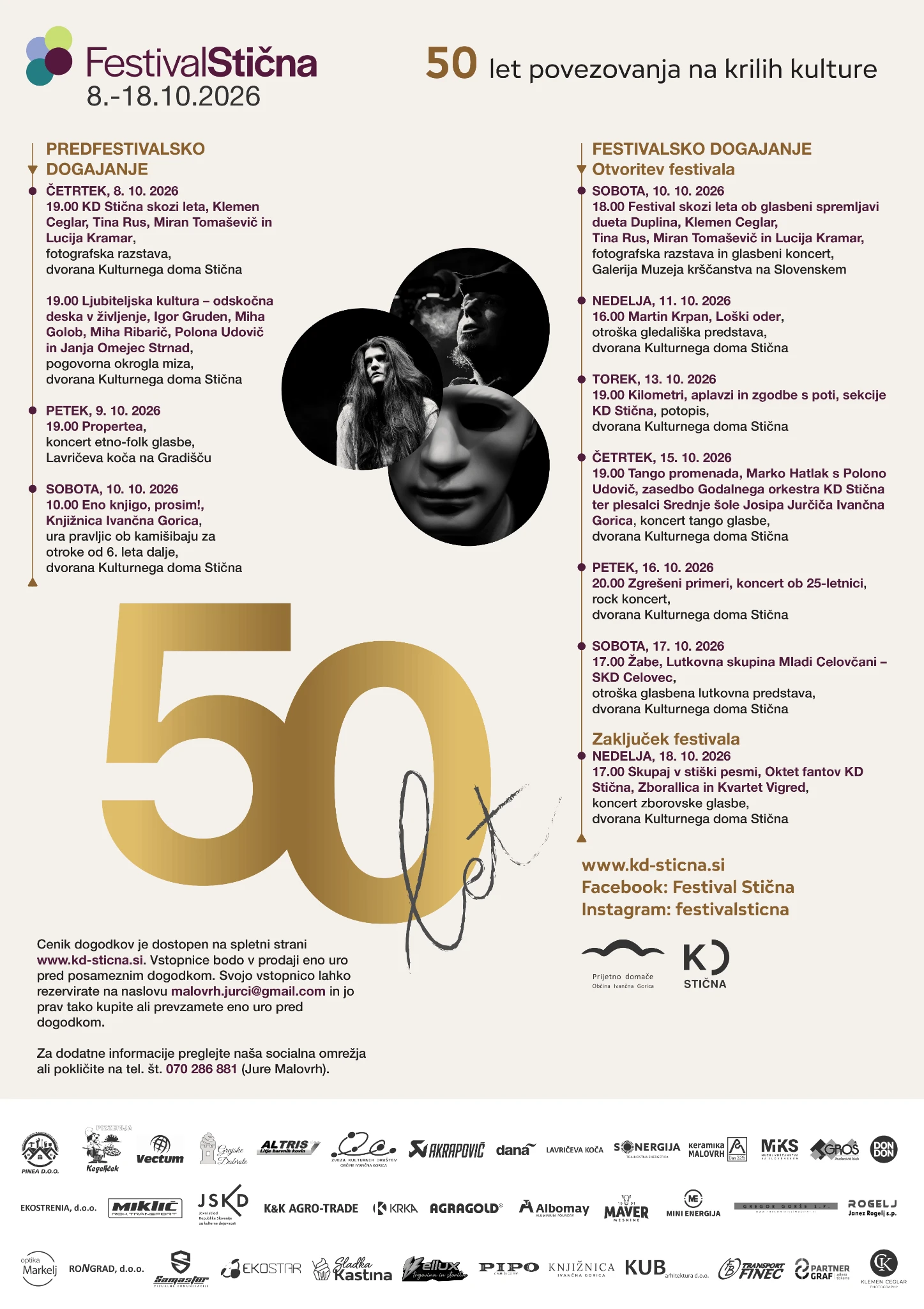 Uradni plakat in program Festivala Stična 2026